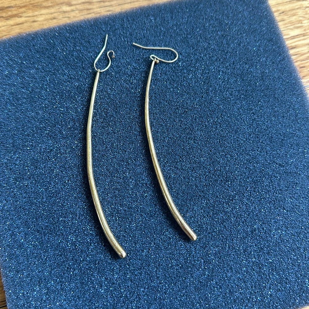 Alexis Bittar gold tone hanging earrings